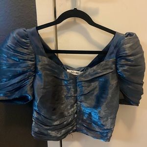 Blue iridescent blouse